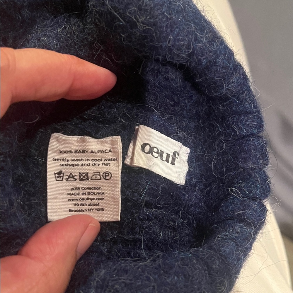 Oeuf Alpaca Knit Pants in Navy - Picture 2 of 4